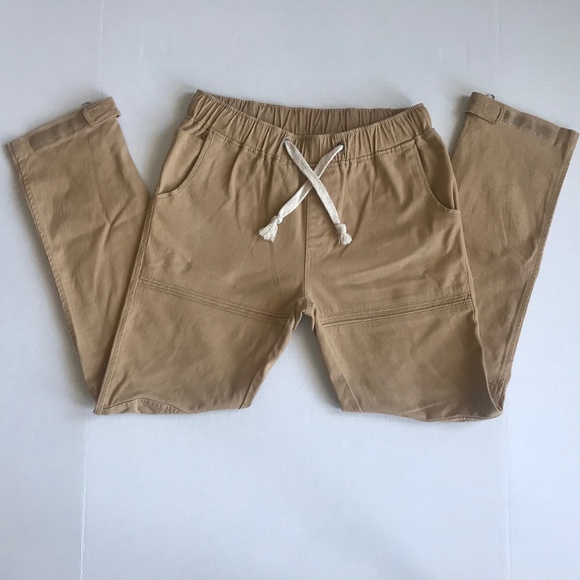 American Stitch Zipper Cotton Joggers | S | Khaki - Picture 3 of 9